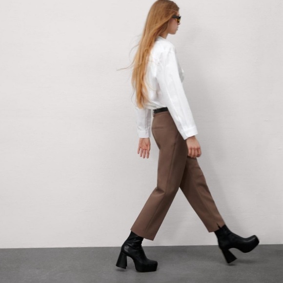 ZARA Trendy Business & Play Woman trousers, Relaxed in milky chocolate 🔥🔥🔥 - Picture 2 of 7